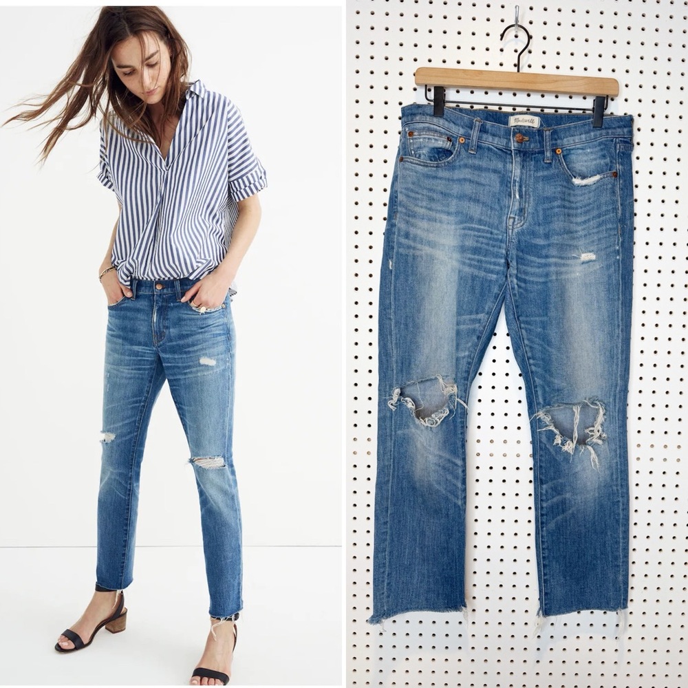 Madewell |The Slim Boyjean: Raw-Hem Edition in Bennie Wash Sz.‎ 27